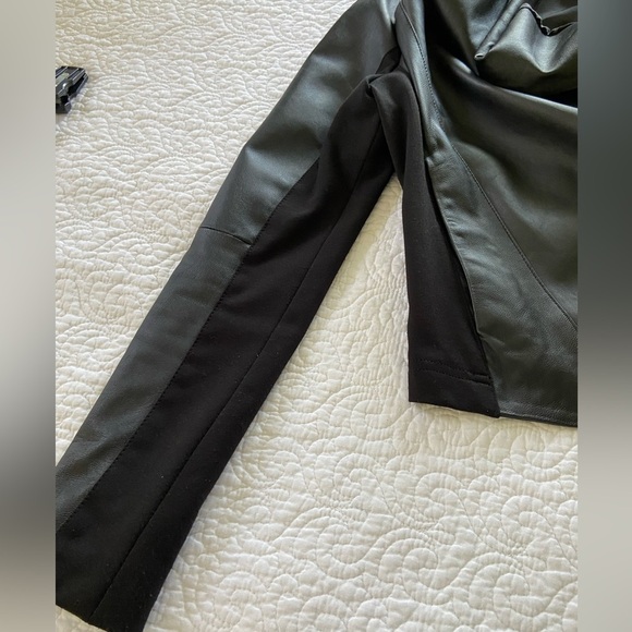 BCBGeneration Leather and Stretchy Knit Jacket Moto, Edgy, Street Style, Urban - Picture 7 of 10